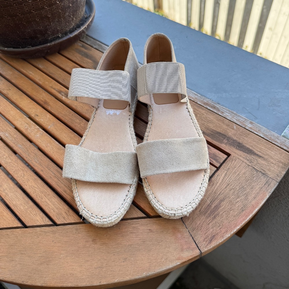 Kanna Espadrille Sandals Suede Elastic Strap Slip On Shoes Size 40/9.5 NWOB - Picture 4 of 6